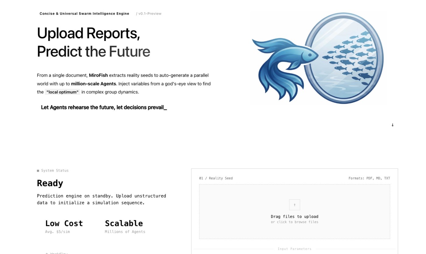 scenario prediction in MiroFish - seed material upload screen